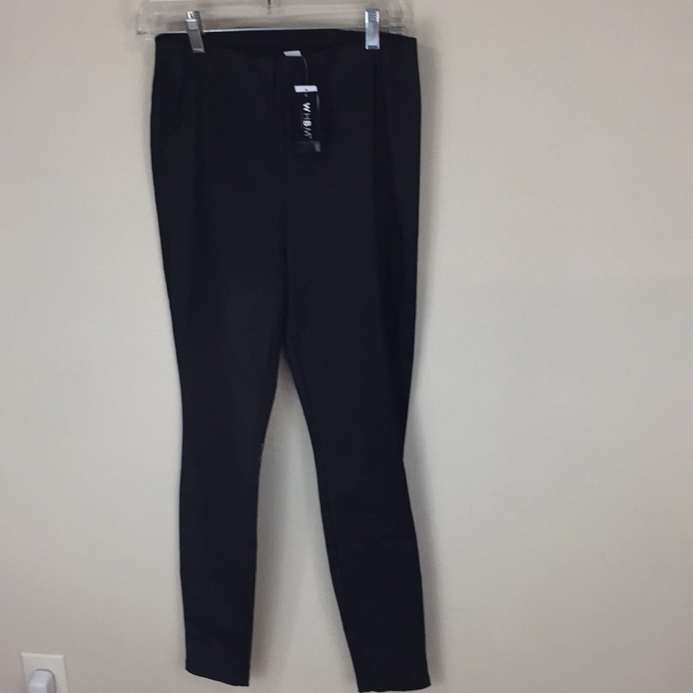 WHBM Black Coated  Denim Leggings Size 4 NWT